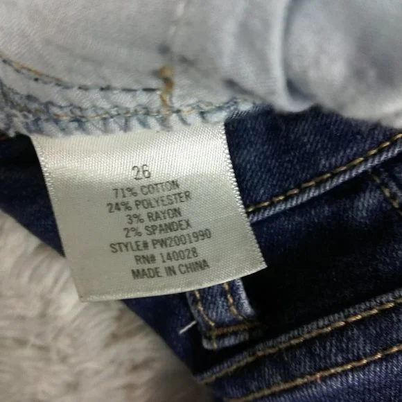 Harper Heritage Womens Jeans Skinny Blue Denim Medium‎ Wash Ripped Mid Rise 26 - Picture 13 of 13